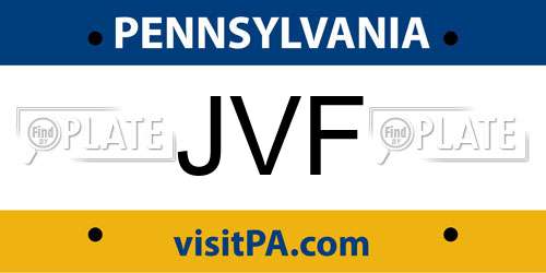 JVF Pennsylvania License Plate