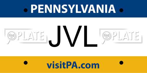 JVL Pennsylvania License Plate