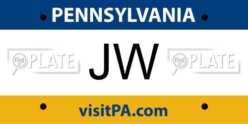 JW Pennsylvania License Plate