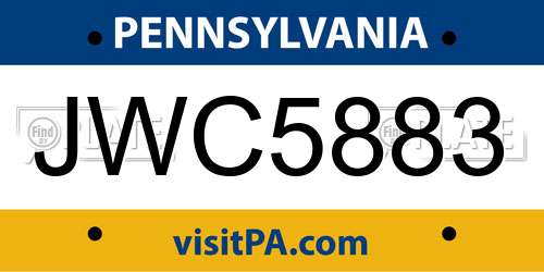 JWC5883 Pennsylvania License Plate