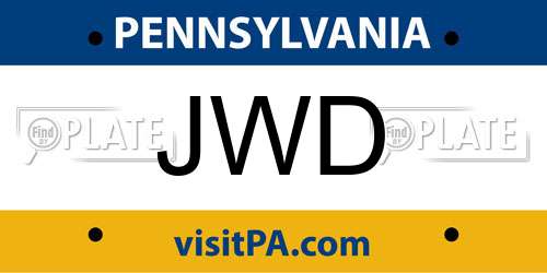 JWD Pennsylvania License Plate