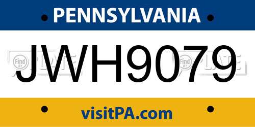 JWH9079 Pennsylvania License Plate