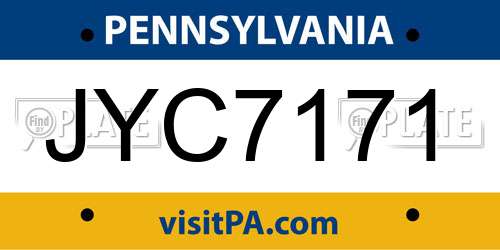 JYC7171 Pennsylvania License Plate