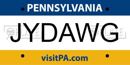 JYDAWG Pennsylvania License Plate