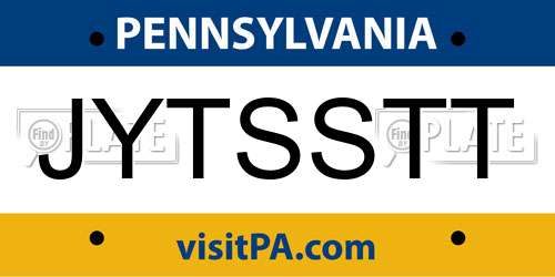 JYTSSTT Pennsylvania License Plate