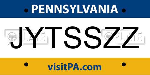 JYTSSZZ Pennsylvania License Plate