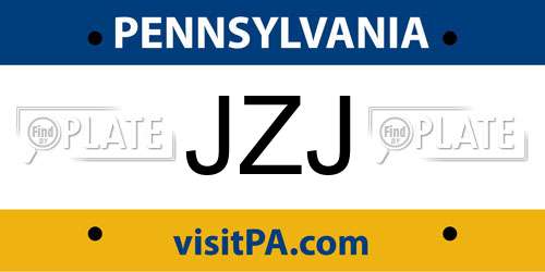 JZJ Pennsylvania License Plate