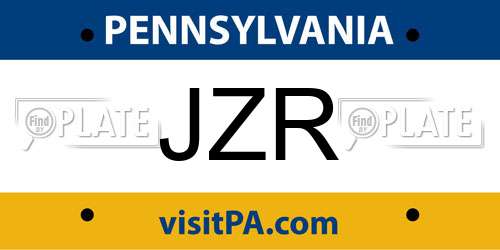 JZR Pennsylvania License Plate