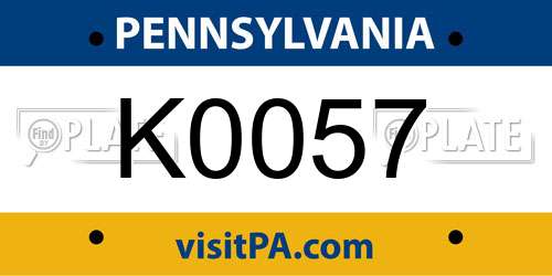 K0057 Pennsylvania License Plate