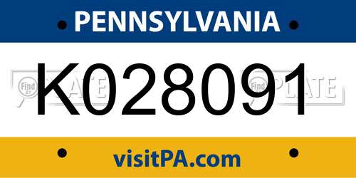 K028091 Pennsylvania License Plate