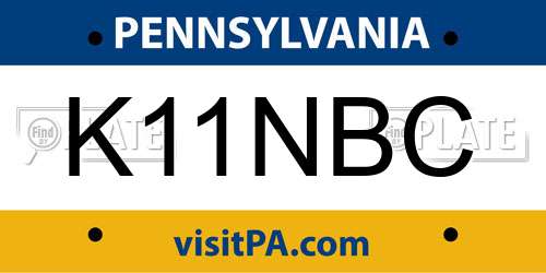 K11NBC Pennsylvania License Plate