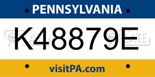 K48879E Pennsylvania License Plate