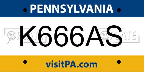 K666AS Pennsylvania License Plate