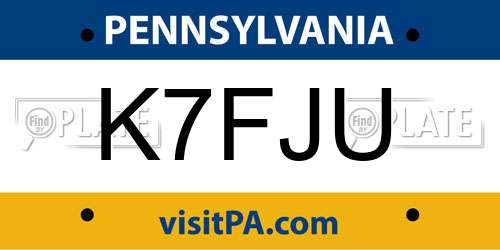 K7FJU Pennsylvania License Plate