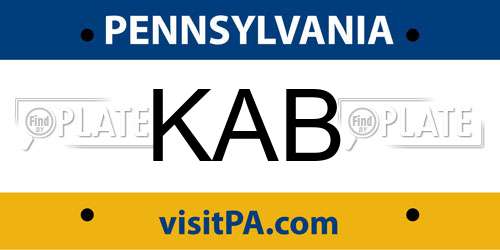 KAB Pennsylvania License Plate