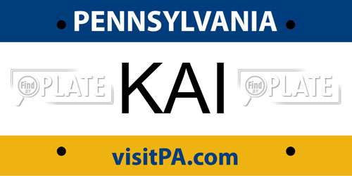 KAI Pennsylvania License Plate
