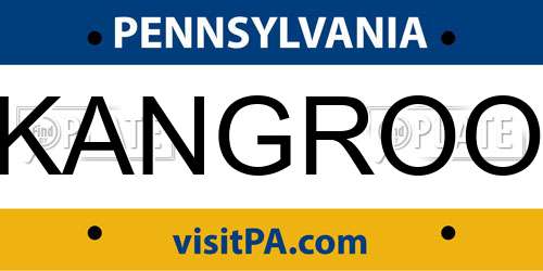 KANGROO Pennsylvania License Plate