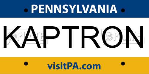 KAPTRON Pennsylvania License Plate