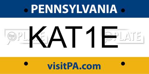 KAT1E Pennsylvania License Plate