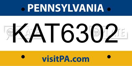 KAT6302 Pennsylvania License Plate