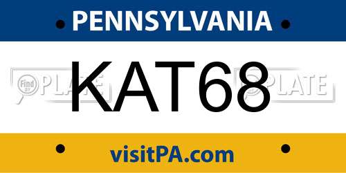 KAT68 Pennsylvania License Plate