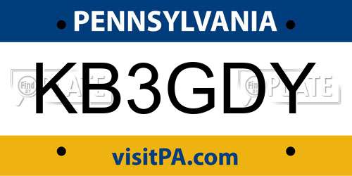 KB3GDY Pennsylvania License Plate