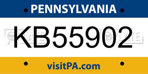 KB55902 Pennsylvania License Plate