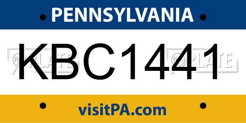 KBC1441 Pennsylvania License Plate