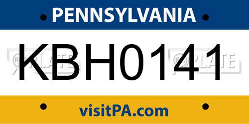 KBH0141 Pennsylvania License Plate