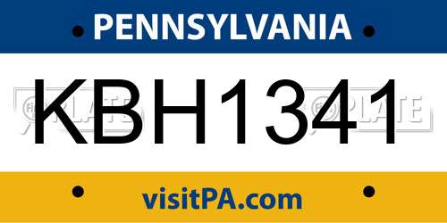 KBH1341 Pennsylvania License Plate