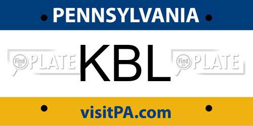 KBL Pennsylvania License Plate