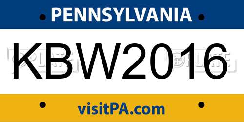 KBW2016 Pennsylvania License Plate