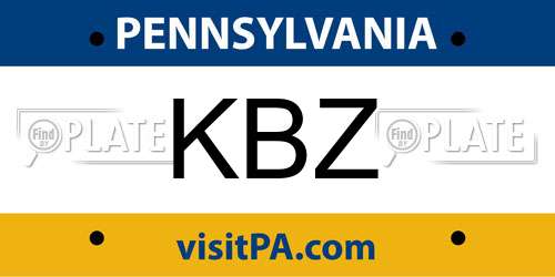 KBZ Pennsylvania License Plate