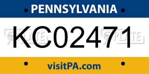 KC02471 Pennsylvania License Plate