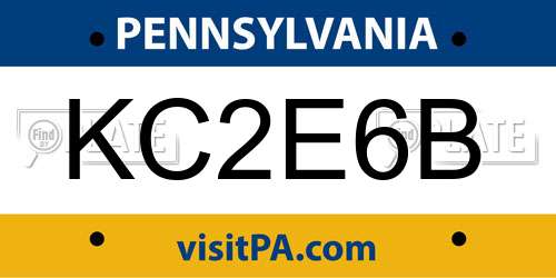KC2E6B Pennsylvania License Plate