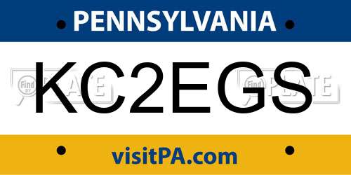 KC2EGS Pennsylvania License Plate