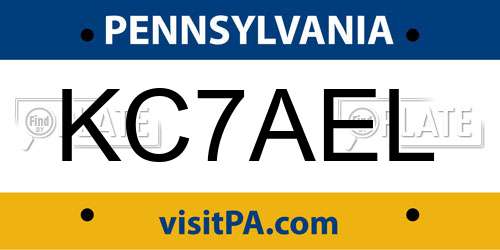 KC7AEL Pennsylvania License Plate