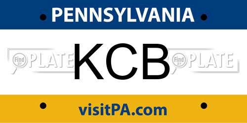 KCB Pennsylvania License Plate
