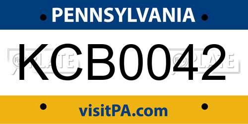 KCB0042 Pennsylvania License Plate