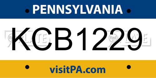 KCB1229 Pennsylvania License Plate