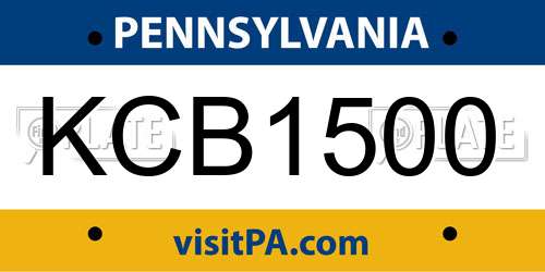 KCB1500 Pennsylvania License Plate