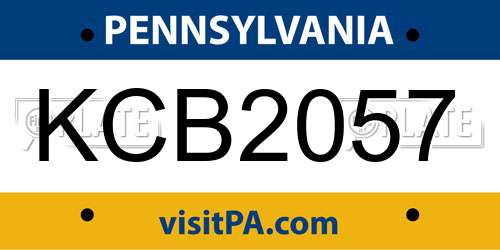 KCB2057 Pennsylvania License Plate