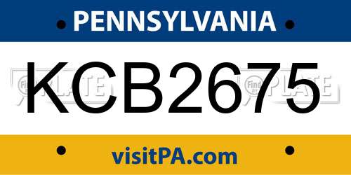 KCB2675 Pennsylvania License Plate