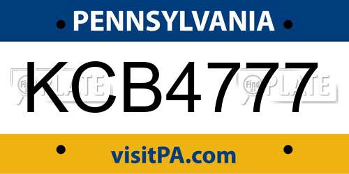 KCB4777 Pennsylvania License Plate