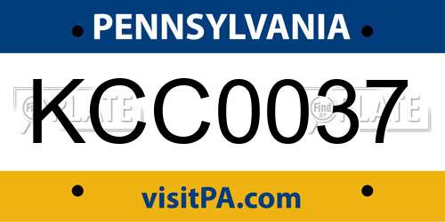 KCC0037 Pennsylvania License Plate