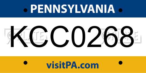 KCC0268 Pennsylvania License Plate