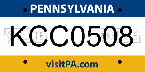 KCC0508 Pennsylvania License Plate