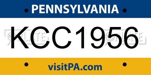 KCC1956 Pennsylvania License Plate