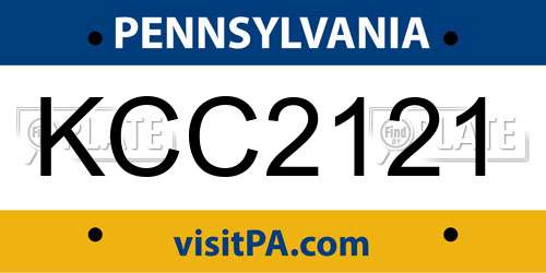 KCC2121 Pennsylvania License Plate