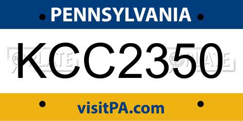 KCC2350 Pennsylvania License Plate